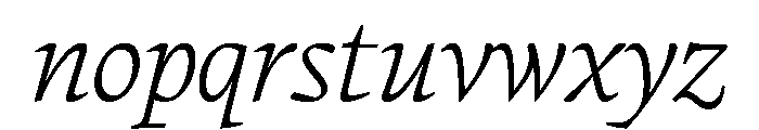 PPWriter UltraLightItalic Instance Font LOWERCASE