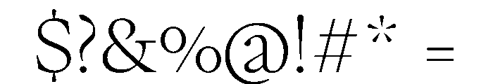 PPWriter Ultralight Instance Font OTHER CHARS
