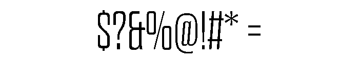 Pressio Stencil Compressed Extra Light Font OTHER CHARS