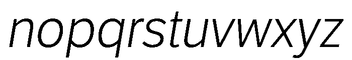 Proxima Nova Condensed Extra Light Italic Font LOWERCASE