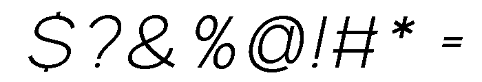 Prime Nordic Thin Italic Font OTHER CHARS