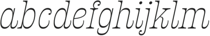 Presley Slab ExtraLight Italic otf (200) Font LOWERCASE