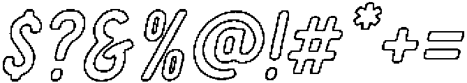 Pronk Outline RegularSlant otf (400) Font OTHER CHARS