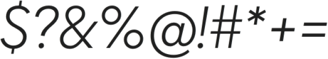 Prossimo Light Italic otf (300) Font OTHER CHARS