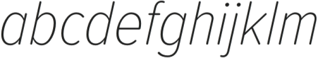 Proxima Soft Condensed Thin Italic otf (100) Font LOWERCASE