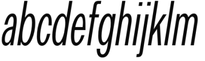 Premis Light Condensed Italic Font LOWERCASE