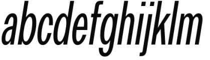 Premis Semilight Condensed Italic Font LOWERCASE