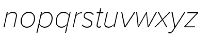 Proxima Nova Thin Italic Font LOWERCASE