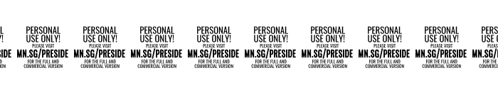 Preside Bold PERSONAL USE ONLY Font OTHER CHARS
