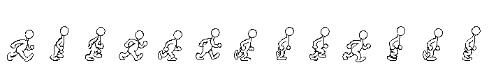 Preston Blair walk Font LOWERCASE