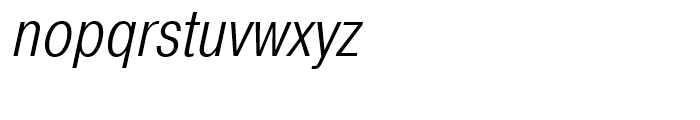 Pragmatica Condensed Light Oblique Font LOWERCASE