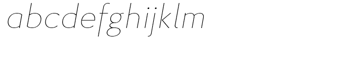 Proba Pro Thin Italic Font LOWERCASE