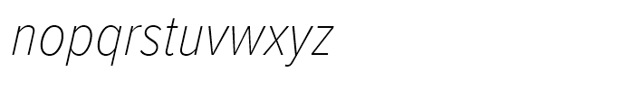 Proxima Nova Condensed Thin Italic Font LOWERCASE