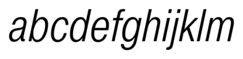 Pragmatica Condensed Light Italic Font LOWERCASE