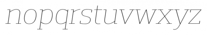 Prelo Slab Hairline Italic Font LOWERCASE