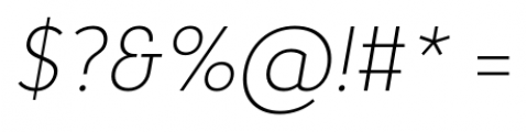 Proba Pro ExtraLight Italic Font OTHER CHARS