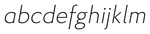 Proba Pro ExtraLight Italic Font LOWERCASE