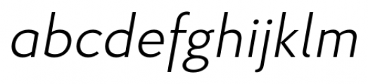 Proba Pro Light Italic Font LOWERCASE