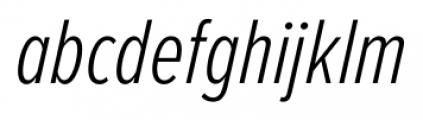 Proxima Nova Extra Condensed Light Italic Font LOWERCASE