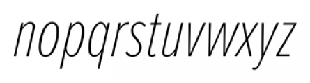 Proxima Nova Extra Condensed Thin Italic Font LOWERCASE