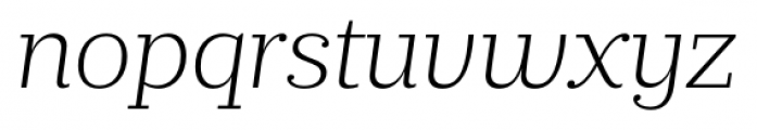 Prumo Slab Extra Light Italic Font LOWERCASE