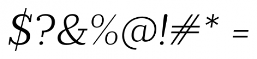 Prumo Slab Light Italic Font OTHER CHARS