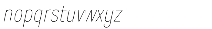 Prachason Neue Condensed Thin Italic Font LOWERCASE