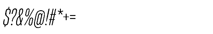 Pragmatica Next Compressed Extralight Slanted Font OTHER CHARS