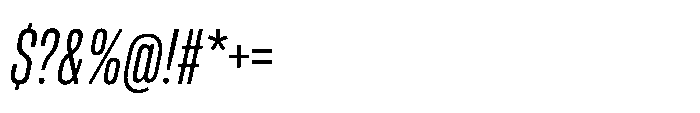 Pragmatica Next Compressed Light Slanted Font OTHER CHARS