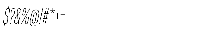 Pragmatica Next Compressed Thin Slanted Font OTHER CHARS