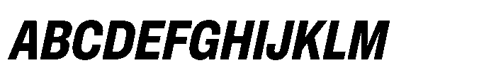 Pragmatica Next Condensed Bold Slanted Font UPPERCASE