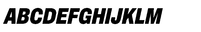 Pragmatica Next Condensed Extra Bold Slanted Font UPPERCASE