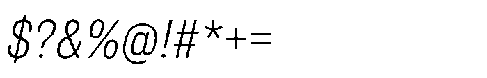 Pragmatica Next Condensed Extralight Slanted Font OTHER CHARS