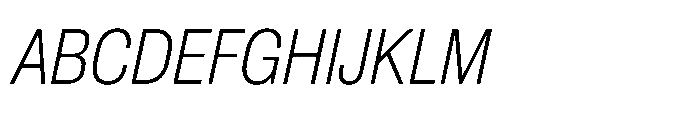 Pragmatica Next Condensed Extralight Slanted Font UPPERCASE