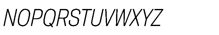 Pragmatica Next Condensed Extralight Slanted Font UPPERCASE