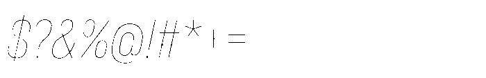 Pragmatica Next Condensed Hairline Slanted Font OTHER CHARS