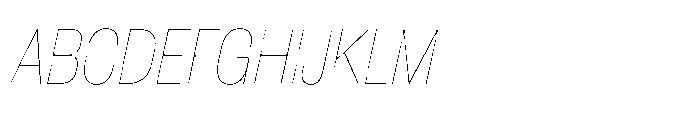 Pragmatica Next Condensed Hairline Slanted Font UPPERCASE