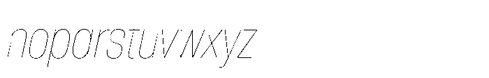 Pragmatica Next Condensed Hairline Slanted Font LOWERCASE