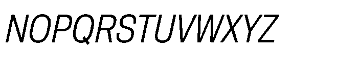 Pragmatica Next Condensed Light Slanted Font UPPERCASE