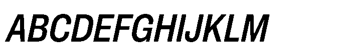 Pragmatica Next Condensed Medium Slanted Font UPPERCASE