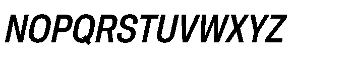 Pragmatica Next Condensed Medium Slanted Font UPPERCASE