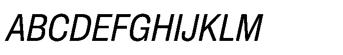 Pragmatica Next Condensed Slanted Font UPPERCASE