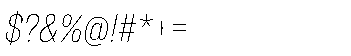 Pragmatica Next Condensed Thin Slanted Font OTHER CHARS