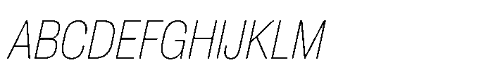 Pragmatica Next Condensed Thin Slanted Font UPPERCASE