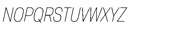 Pragmatica Next Condensed Thin Slanted Font UPPERCASE