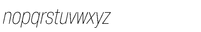 Pragmatica Next Condensed Thin Slanted Font LOWERCASE