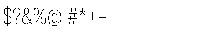 Pragmatica Next Condensed Thin Font OTHER CHARS