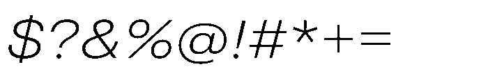 Pragmatica Next Extended Extralight Slanted Font OTHER CHARS