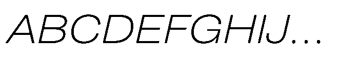 Pragmatica Next Extended Extralight Slanted Font UPPERCASE