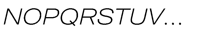 Pragmatica Next Extended Extralight Slanted Font UPPERCASE
